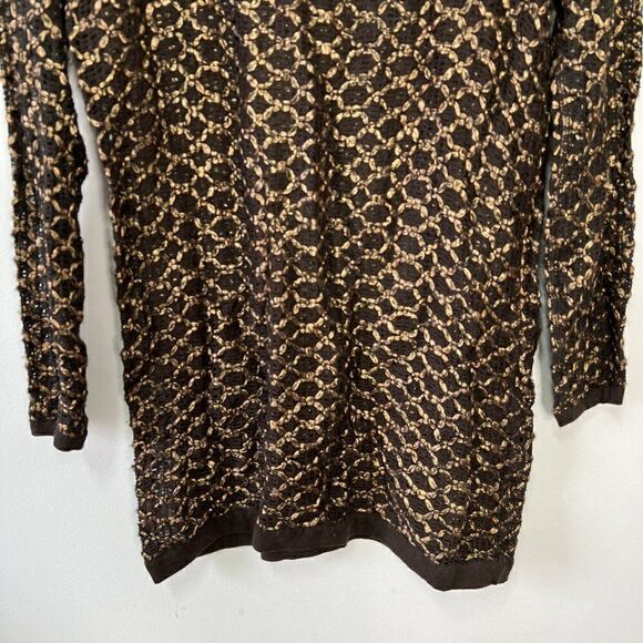 Free People New Romantics Joan of Arc Brown and Gold Sweater Dress - Picture 7 of 11